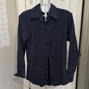 Navy Pinstripe Dress Shirt
